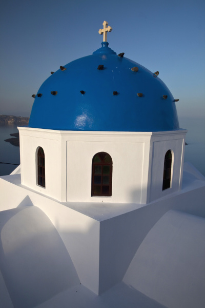 greece santorini blue domed