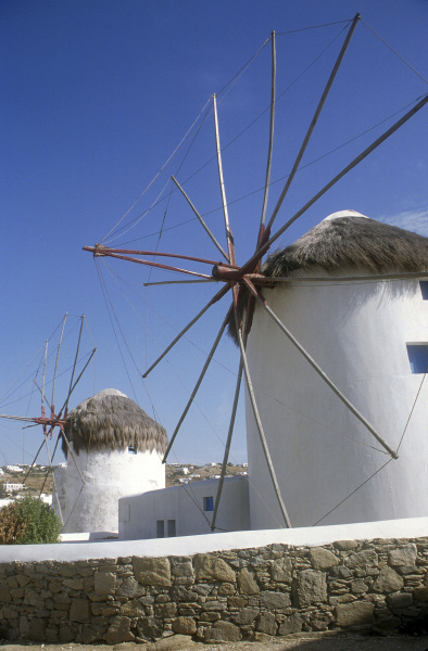 greece mykonos iconic windmills