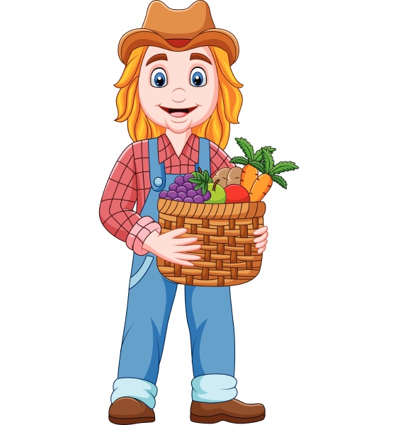 Cartoon girl farmer holding a basket of vegetable and - Stock Photo #28061479 | PantherMedia Stock Agency Cartoon girl farmer holding a basket of vegetable and - Stock Photo #28061479 | PantherMedia Stock Agency