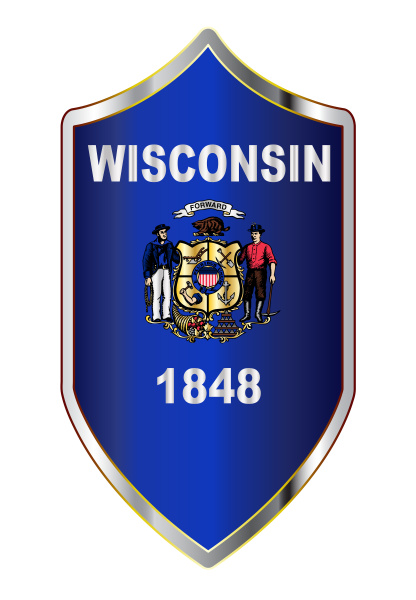 wisconsin state flag on a crusader