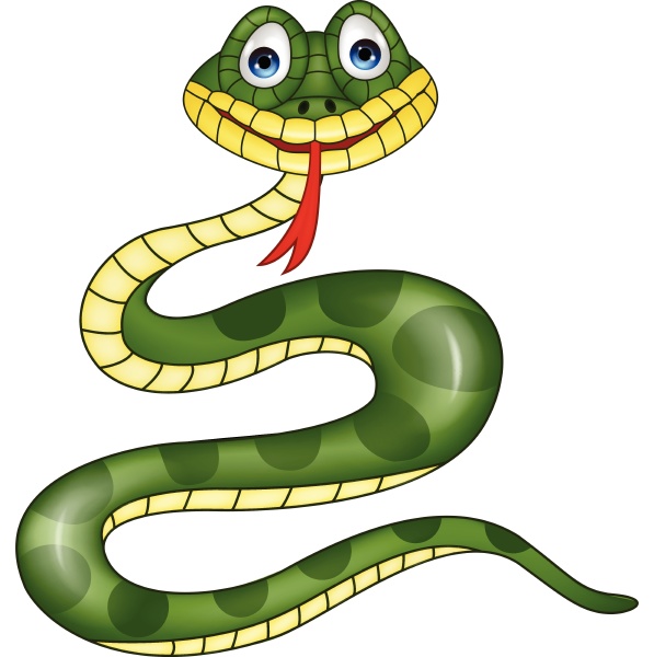 funny green snake cartoon