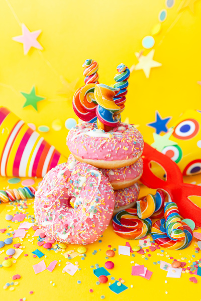colorful donuts for a party