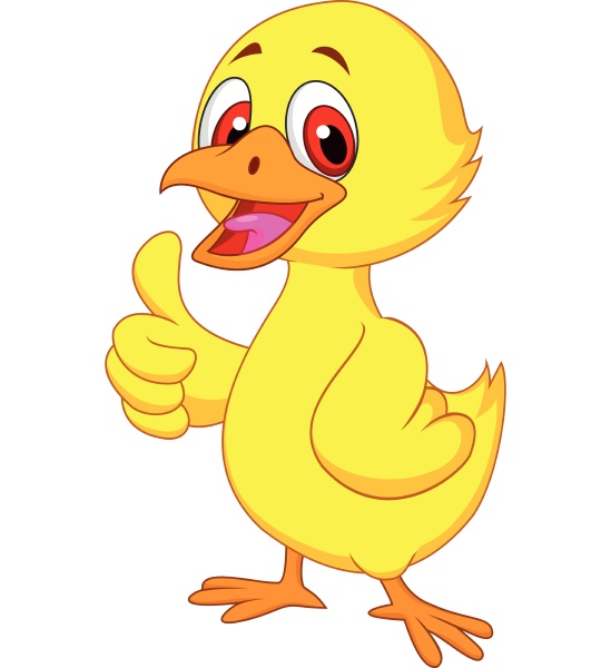 Cute baby duck cartoon thumb up - Royalty free image #28011459 ...