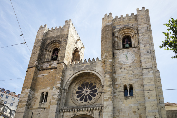 low angle view of lisbon cathedral