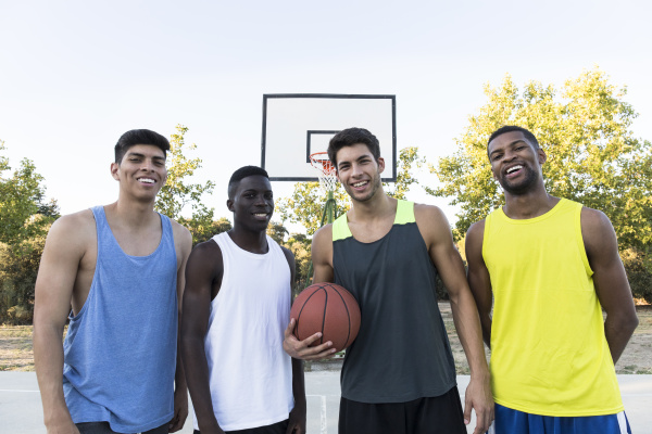 group of multiracial men in sportswear
