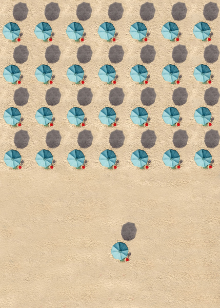 aerial view of rows of turquoise