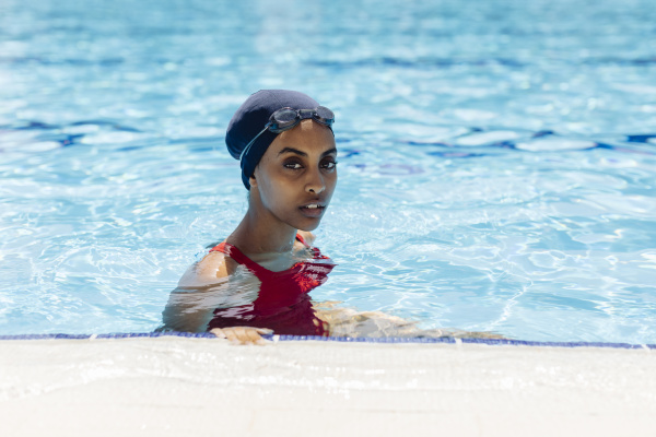 portrait of young woman in swimming