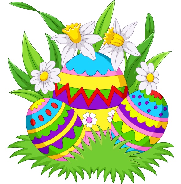 colorful easter eggs background on the