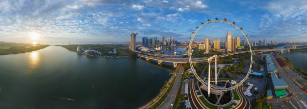 panoramic aerial view of singapore