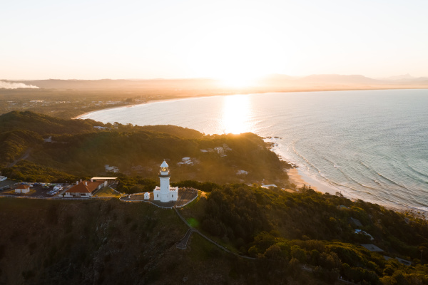 aerial view of byron bay