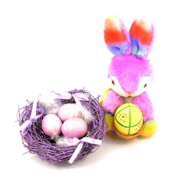 easter bunny and nest