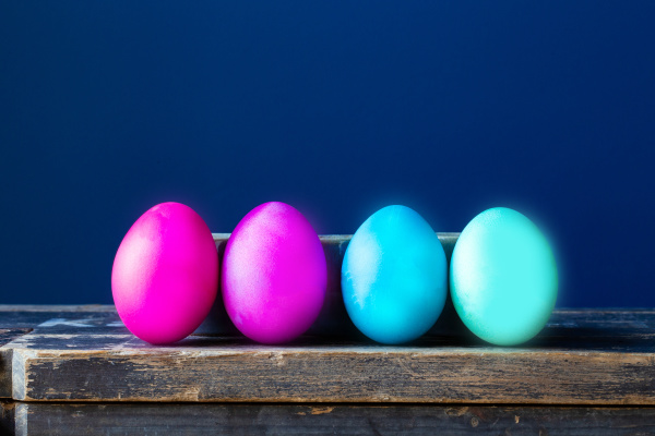 dyed colorful easter eggs pastel colors