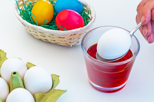 dyeing and decorating easter eggs