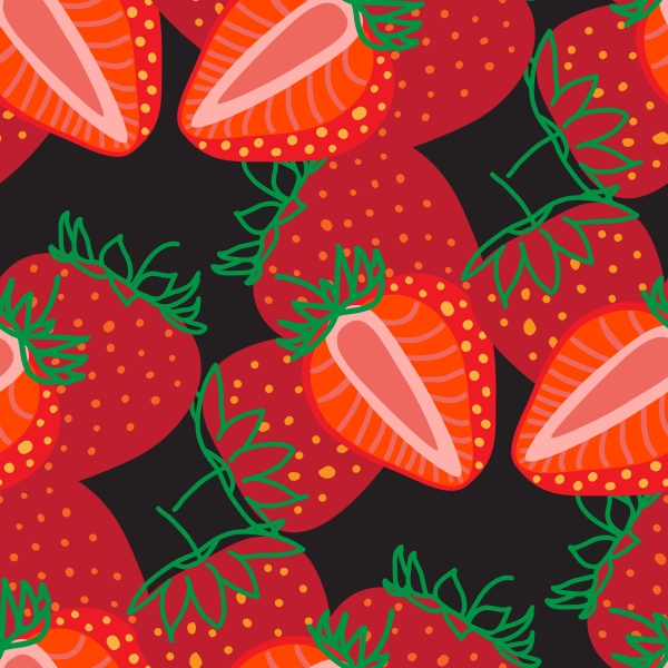 vector seamless pattern of strawberrys