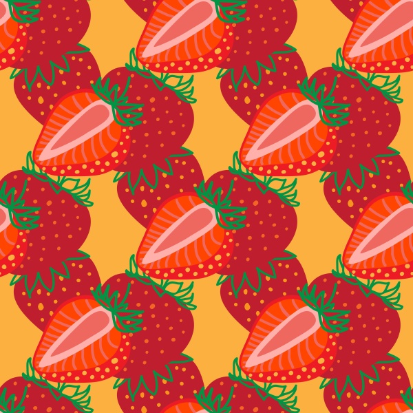 vector seamless pattern of strawberrys
