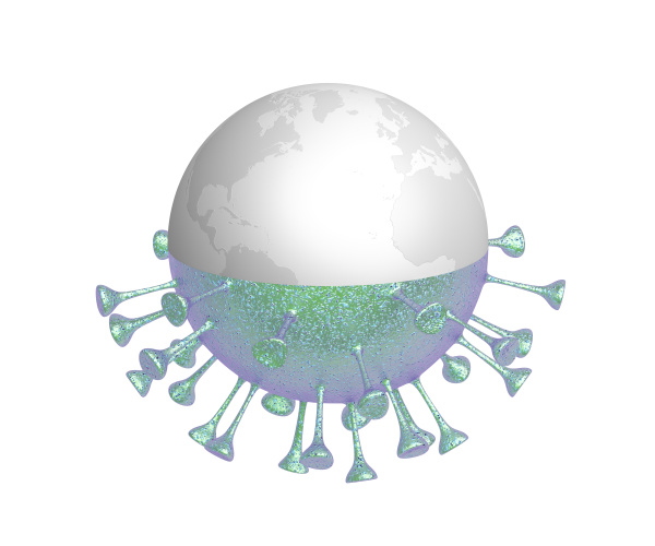 virus and planet earth concept illustration