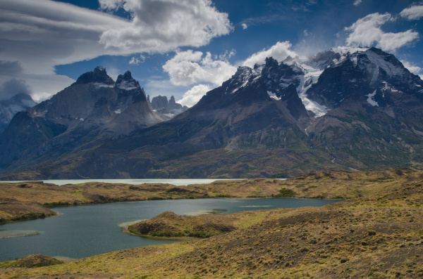nordenskjold lake and cordillera paine with
