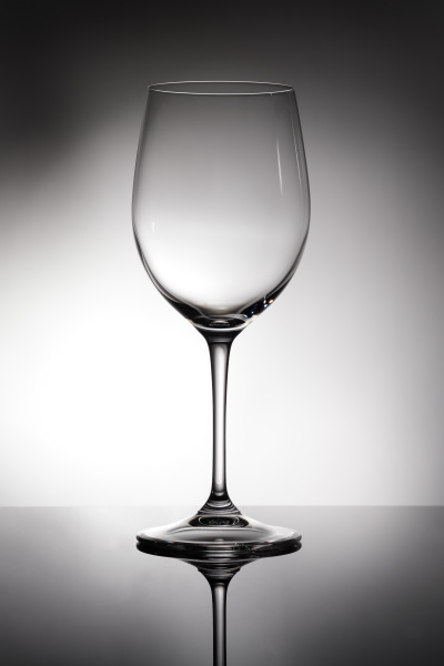 empty glass for chardonnay white wine