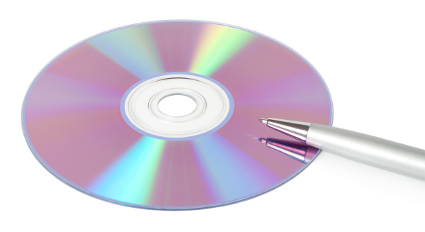 cd rom with a pen