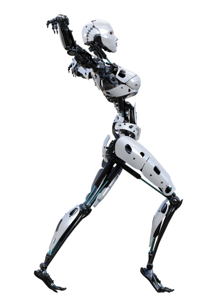 3d, rendering, female, robot, on, white - 28277801