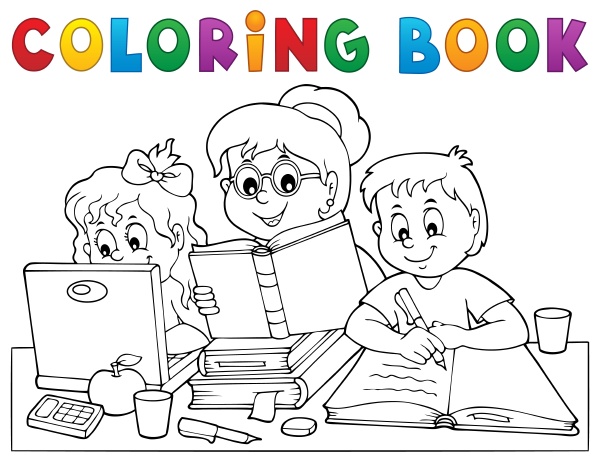 coloring, book, home, schooling, image, 1 - 28277521