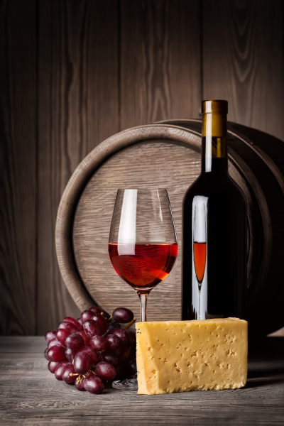 glass, of, red, wine, and, cheese - 28278872