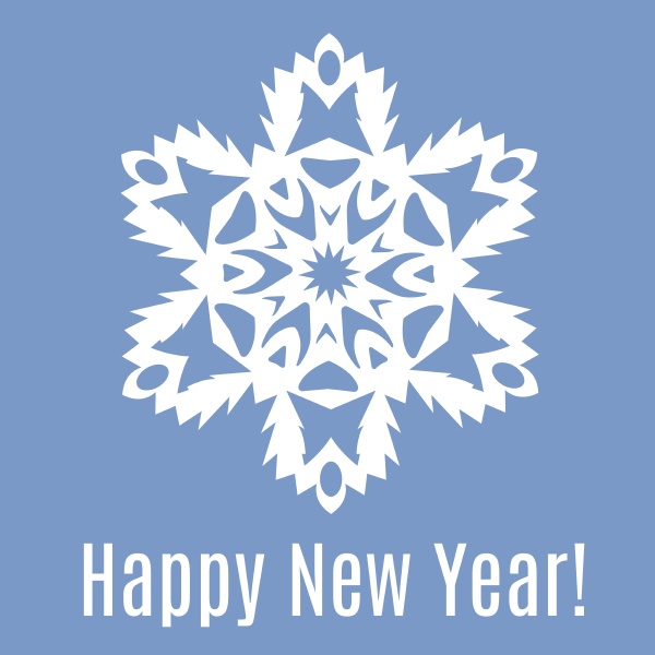 happy, new, year, paper, snowflake, on - 28278419