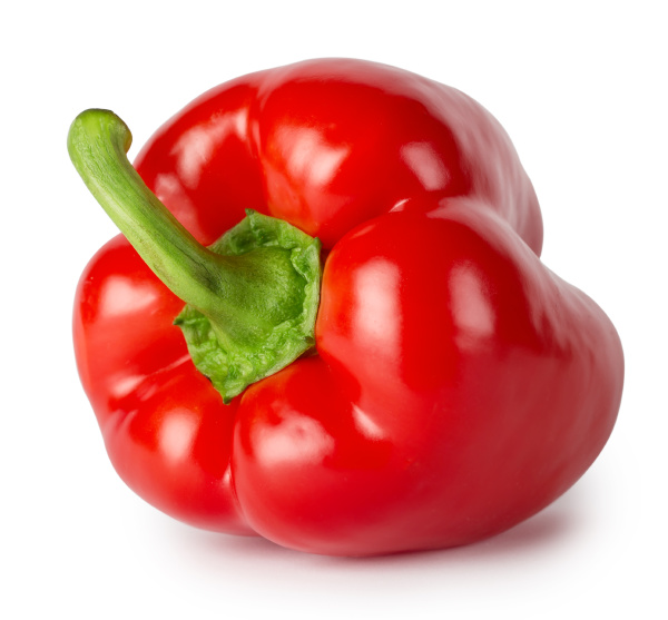 red bell peppers shot at an