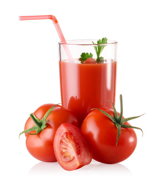 glass of fresh tomato juice with