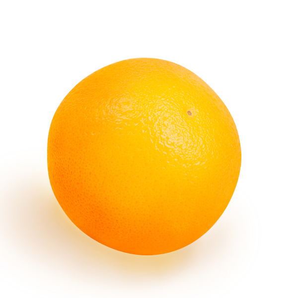 single orange citrus fruit isolated on