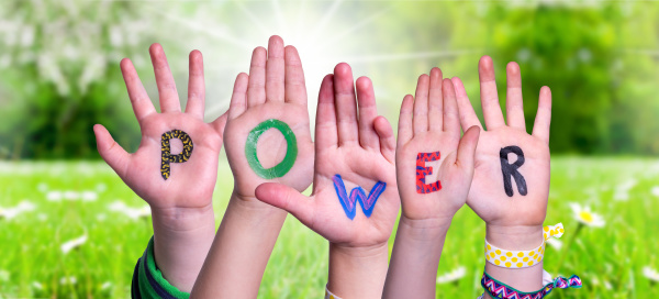 children hands building word power