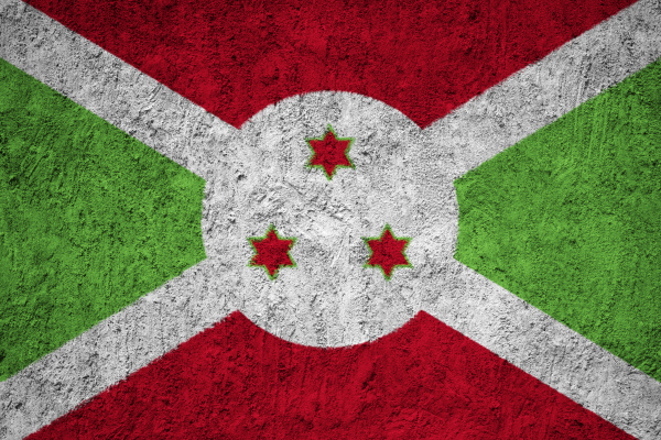 burundi flag painted on the cracked