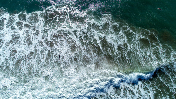aerial view of waves