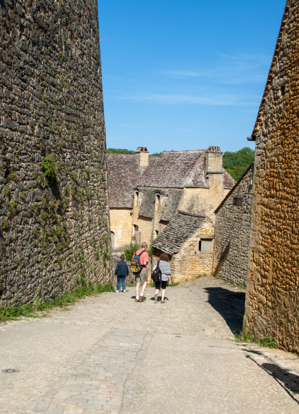 tourists in the cobbled streets