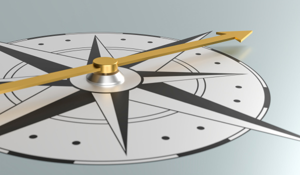 closeup of compass