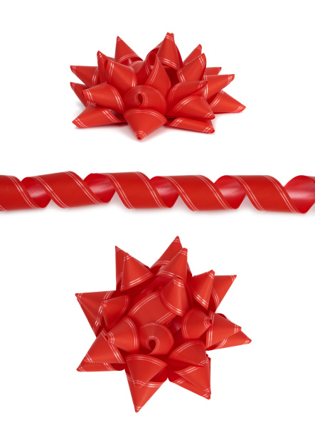 curled paper red decorative ribbon for