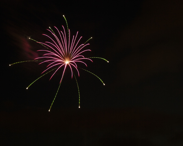 closeup of isolated fireworks for compositing