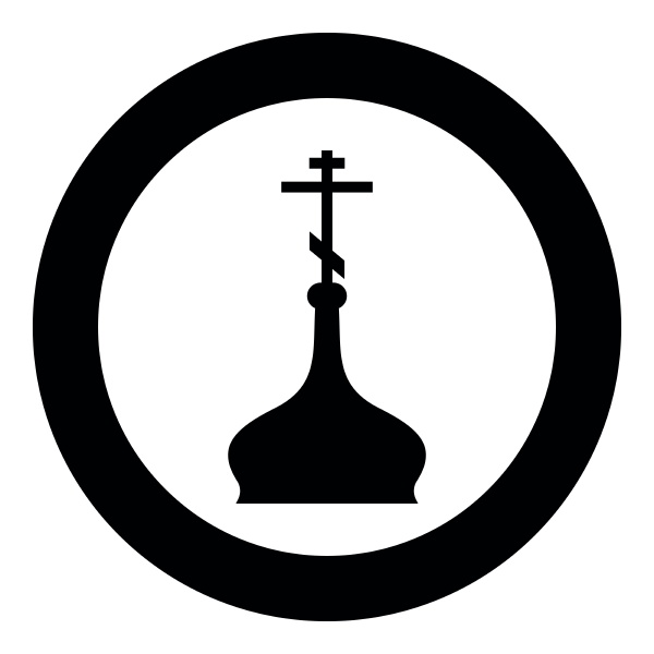 cupola ortodox church icon black color