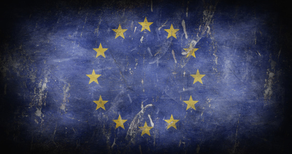 flag of european union with grunge