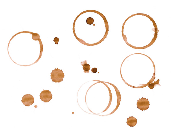 coffee stain rings isolated on white