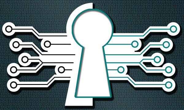 cyber security icon on digital background
