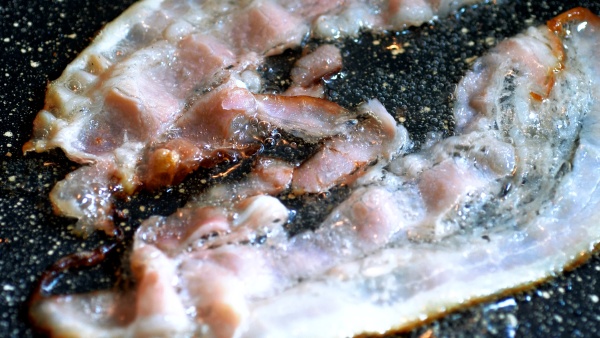 close up of a bacon fried