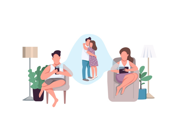 stay connected flat concept vector illustration