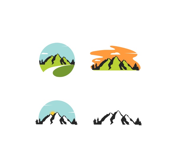 high mountain icon logo template