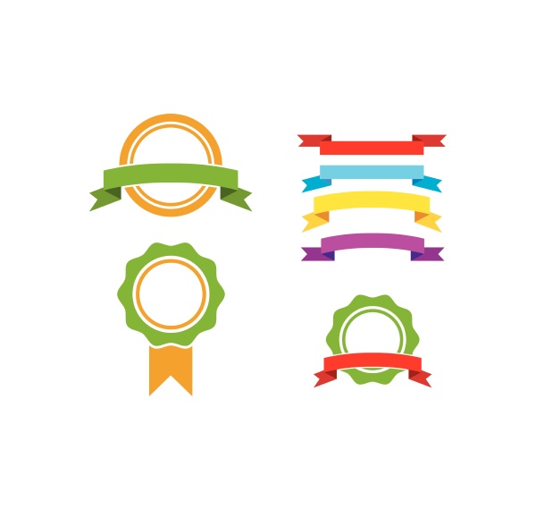 banner ribbon for representing label tags