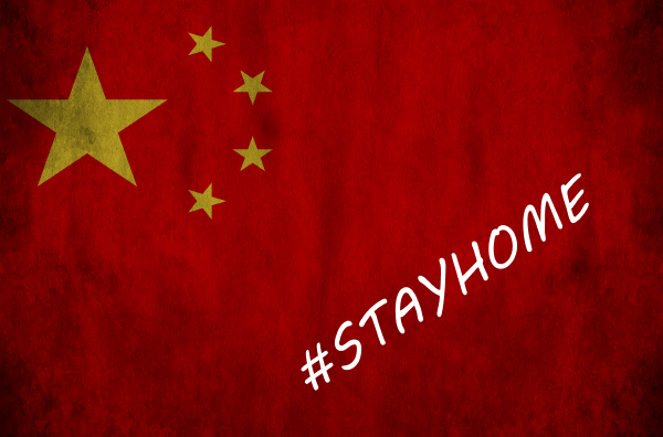 flag with the stayhome saying