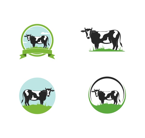 cow logo vector illustration template