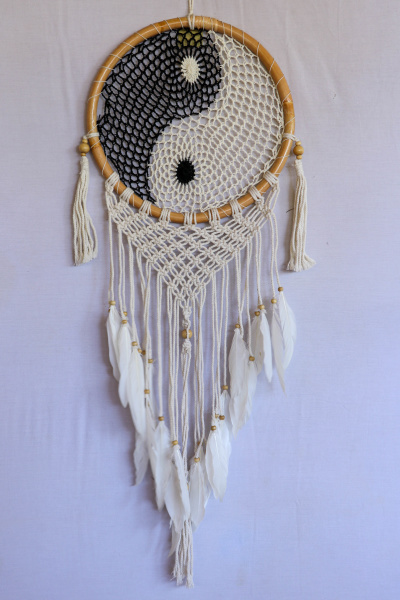 dream catcher decorated with white