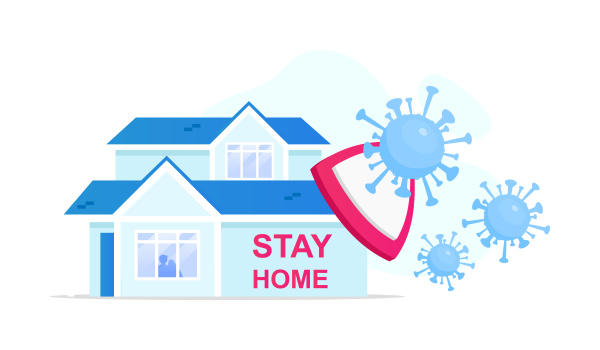stay home flat concept vector illustration