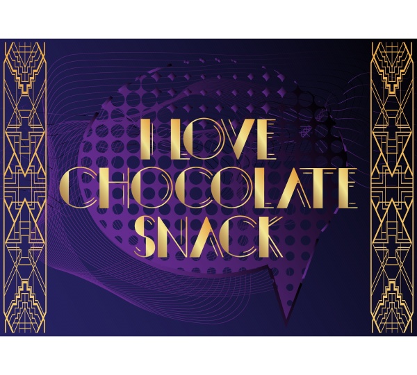 art deco i love chocolate snack
